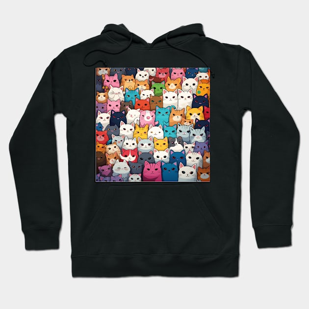 Furry Cuteness: 101 Kawaii Cats in Pastel Paradise Hoodie by star trek fanart and more